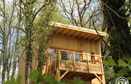 Cabane sur pilotis19G2102 Estivals - Corr&egrave;ze - La Cabane d'EmmAxel 
Vue de la for&ecirc;t