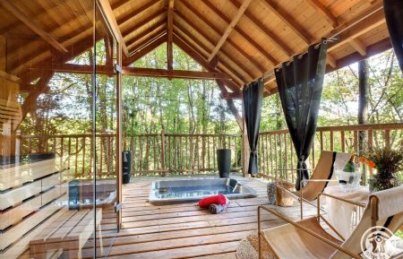 Cabane dans les arbres19G1006 Saint-Mexant - Corr&egrave;ze - Cypr&egrave;s si Haut ! 