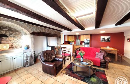 G&icirc;te n&deg;19G5091 Bort-les-Orgues - Corr&egrave;ze - Pi&egrave;ce de vie avec salon, salle &agrave; manger et coin cuisine